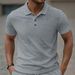 Men's Heavyweight Jacquard Polo Shirt - Solid Color Lapel Design (Summer Outdoor & Casual Wear)_viptrois.com