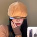 Korean Style Corduroy Forward Cap For Women, Spring And Autumn Versatile Reversible Beret, Large Head Circumference,_viptrois.com