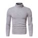 Pure Foreign Trade In-Stock Autumn Winter New Solid Color Pullover High Neck T-Shirt Men's Base Shirt Fleece Sweatshirt_viptrois.com