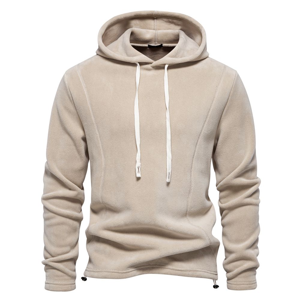 Men's Autumn And Winter New Style Stand Collar Half Zip Long Sleeve Sweater Stand Collar Cross Border Trend Cross Border Men's Polar Fleece Top_viptrois.com