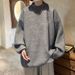 Autumn and winter soft glutinous earth lamb wool sweater for men, loose and simple, with warm knit sweater inside, trendy_viptrois.com