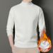 Half Turleneck Men Solid Color Lined Thickened One-piece Fleece Sweashir Auumn Winer Warm Knied Sweaer Base_viptrois.com