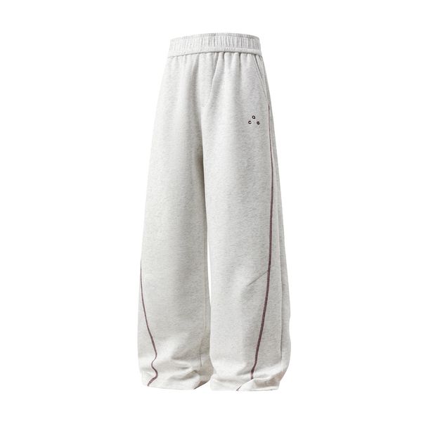Men's Clothing Heavy Contrast Color Bright Line Split Casual Pants Men Autumn Style Straight Loose Texture Long Pants Trendy Brand Sports Sweatpants_viptrois.com
