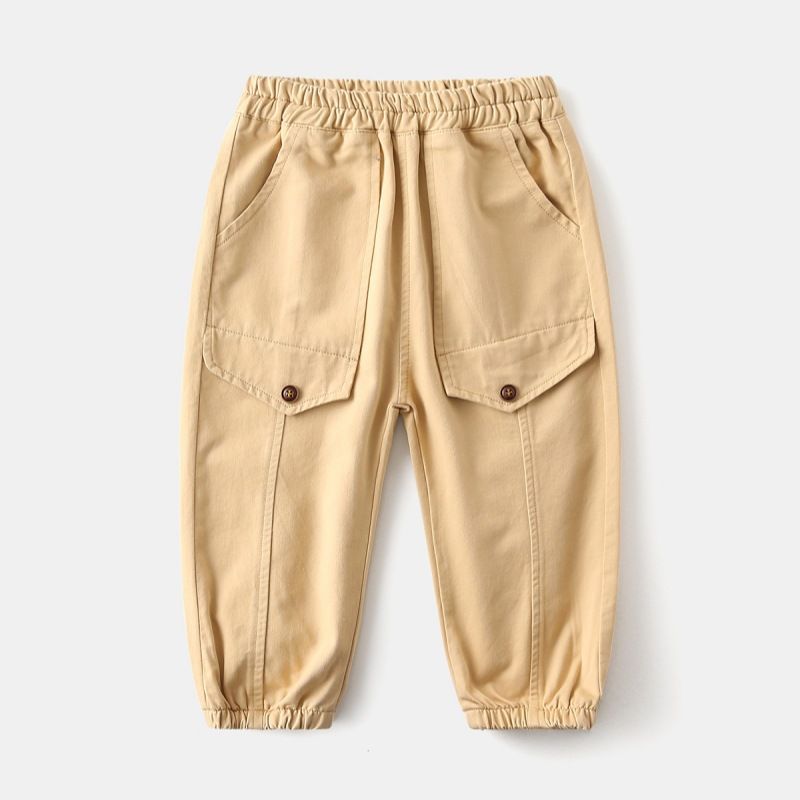 2025 New Children's Clothing Pants Boys Solid Color Long Pants Korean Style Baby Spring And Autumn Fashion Pants Trendy One Piece Dropshipping_viptrois.com