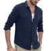 Man's Clothing Men's Shirt Casual Shirt Solid Color Single-breasted Cotton Linen Long-sleeved Shirt_viptrois.com