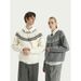 Fair Isle Knit Sweater - Breathable Cotton Blend, Comfortable Crewneck Pullover For Men & Women, Loose Fit Casual Wear_viptrois.com