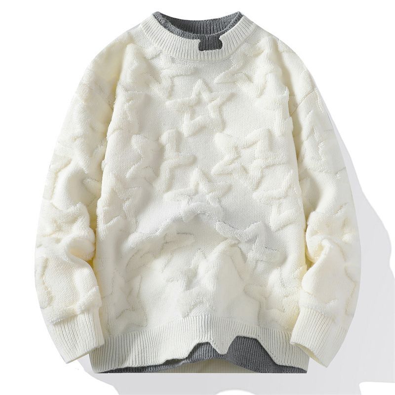 Men's Crew Neck Sweater Fashionable Simple Casual Korean Version Knitted Sweater Men's Fashion Youth_viptrois.com