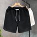 Men's High-Quality Letter Jacquard White Shorts Casual Lace-Up Sports Pants Loose Fit Summer Cotton Mid Waist Baggy Beachwear_viptrois.com