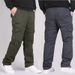 Men's Outdoor Work Pants Spring Autumn Straight Leg Loose Fit Casual Hiking Multi Pocket Military Green Windproof Long Trousers_viptrois.com