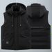 Men's Plus Size Quilted Vest With Color Block Design, Thickened Winter Sleeveless Jacket For Casual Wear (Black, Military Green, Beige)_viptrois.com