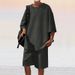 Cross-border Small Checkered Sports And Leisure Men's Short-sleeved T-shirt Summer Heavy Oversize Loose Short-sleeved Shorts Set_viptrois.com
