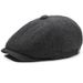 Herringbone Newsboy Cap Beret For Middle-aged And Elderly Sun Protection Director Grandpa Father Hat_viptrois.com