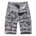 Men's Clothing Workwear Shorts Men Summer Trend Sports Men's Clothing Washed Cotton Plaid Multi Pocket Six Point Casual Pants_viptrois.com