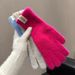 Dopamine Long Gloves For Women In Autumn Winter, Thickened And Warm, Pure Color Wool Blend Knit Cycling Five Finger Set_viptrois.com