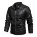 Men's Clothing PU Leather Jacket Retro Motorcycle Leather Jacket Plus Velvet Warm Men's Coat_viptrois.com