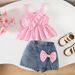 Mother & Kids New Summer Girls Baby Girls Denim Skirt Baby Casual Suit Children Suit Cross Border A Class Sling_viptrois.com