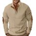 "Men's 3D Jacquard Pullover – Half-Zip Stand Collar (Lightweight, Textured Design)"_viptrois.com