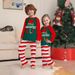 Christmas Santa hat alphabet stripes Christmas family suit printed home suit pajamas_viptrois.com