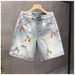 Men's Retro Distressed Straight Leg Denim Shorts Casual Loose Fitting Wide Leg Mid Length Pants Trendy Versatile Summer Wear_viptrois.com