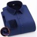 Pulse Pulse Winter Fleece-Lined Thicked White M's Long Sleeve Business Professional Formal Wear Non-Iron Warm Pocket Shirt For_viptrois.com