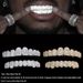 Real Gold Plated 10 Teeth Micro Paved Full Dia HIPHOP Bracelet Halloween Hip Hop Accessories_viptrois.com