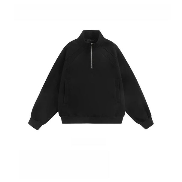 New Half-Zip Pullover Sweatshirt Unisex Trendy American Retro Loose Street Style Sports Couple Top_viptrois.com