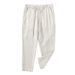 Men's Clothing new linen pants men's breathable casual nine point pants fresh daily small straight pants C006_viptrois.com