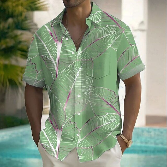 Men's Clothing New Products Short Sleeved Printed Shirts 3D Printed Short Sleeved Shirts Hawaiian Printed Shirts_viptrois.com