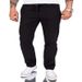 Men's Clothing Men's Linen Trousers Drawstring Elastic Waistband Straight Leg Solid Color Casual Pants_viptrois.com