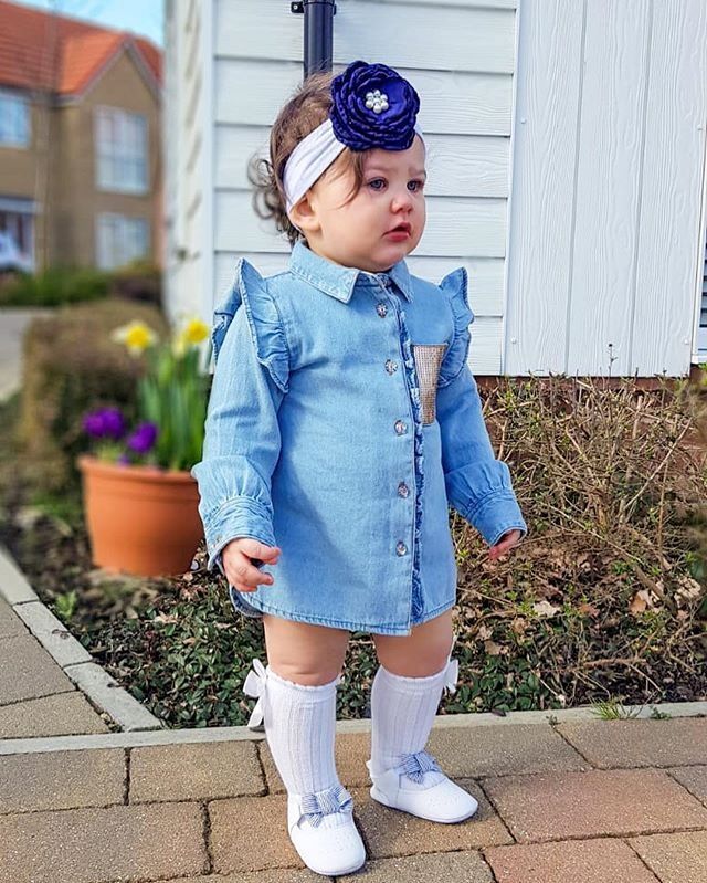 Kids’ Clothing New Denim Jacket Button Long Sleeve Denim Shirt_viptrois.com