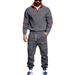Independent Station Cross-border Winter New Men's Heavy Fleece Loose Stand-up Collar Casual Sweater Tooling Sweatpants Suit Men's_viptrois.com
