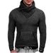 Men's Clothing Autumn and Winter Men's Fashion Sweater Long Sleeved High Necked Pocket Knitted Men's Sweater_viptrois.com