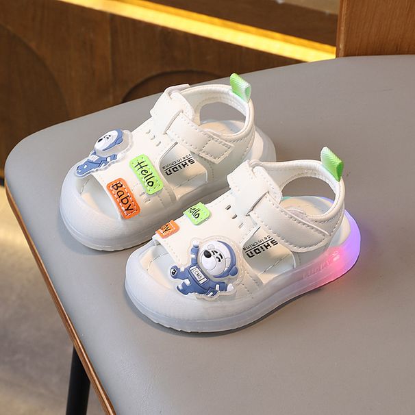 Light Up Summer Baby Boy Shoes Boy's Closed Toe Sandals Beach Soft Bottom Baby Toddler Shoes 0 1 One Year Old 3 Girls_viptrois.com