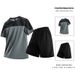 Men's Clothing Summer Ice Silk Suit Plus Size Crew Neck T-Shirt Quick Drying Short Sleeve Shorts Two Piece Set_viptrois.com