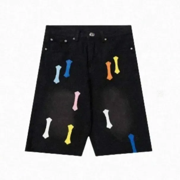 Chrome Jeans Designer Heats Chrome Jorts Streetwear Denim Shorts Heartsjean Trendy Brand CH Clothes Embroidery Cross_viptrois.com