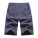 Men's Cargo Seven-Quarter Length, Summer New Style, Pure Cotton, Multi-Pocket, Beach Shorts, Dad's Elastic Waist_viptrois.com