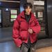 Gypsy Red Down Cotton Clothes Men's Winter Thickened Warm Bread Clothes American High Street Design Sense Ruffian Handsome Jacket_viptrois.com