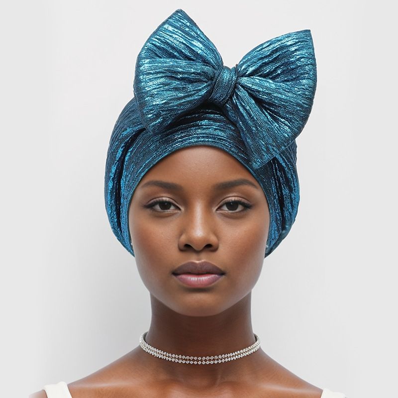 Fashion Hot Forehead Big Bow African Baotou Hat Elastic Comfortable Turban Hat_viptrois.com