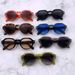 Men's Sunglasses High End And Handsome, Women's UV Protection, Retro Round Frame, Personalized Sword Shaped Rice Nails,_viptrois.com