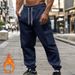 "Men's Fleece-Lined Cargo Jogger Pants – Multi-Pocket Streetwear Trousers ( Polyester, S-3XL)"_viptrois.com
