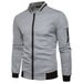 2023 Sports Korean Style Zipper Youth Solid Color Cardigan Stand Collar Casual Wear Men's Versatile_viptrois.com
