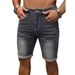 Men's Stretch Denim Shorts 5-Inch Inseam Slim Fit Vintage Washed Casual Streetwear Short Pants For Teen Boys_viptrois.com