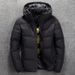 Men’s Short Puffer Jacket – 550FP White Duck Down, Lightweight Hooded Coat For Streetwear & Daily Commute (Black/Grey/Red, M-4XL,)_viptrois.com