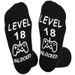 Mid-tube socks soles English letters non-slip glue floor socks creative casual game socks_viptrois.com