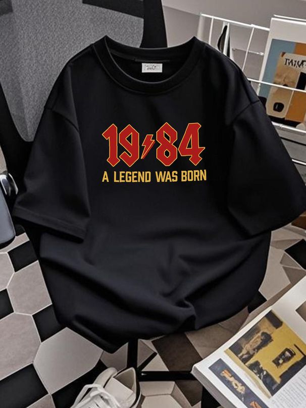 Funny 40th Birthday In 2024 T Shirt 1984 A Legend Was Born Rock Font Gift Idea Designer Clothes Breathable Unisex Casual Soft Slightly Fashion_viptrois.com