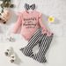Kids’ Clothing Promotion INS Hot Selling Children's Clothing Girls Hot Selling Tight Romper With Striped Flared Pants_viptrois.com