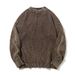 Men’s Japanese-Inspired Oversized Knit Sweater - Minimalist Crewneck In Dark Gray / Coffee / Army Green (M-3XL)_viptrois.com