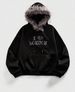 Men's Streetwear Hoodie With Rhinestone Details & Flag Print, Detachable Faux Fur Hood, Loose Fit Warm Winter Pullover_viptrois.com