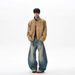 Men's Clothing American Retro Washed Distressed Canvas Stand Collar Bomber Jacket Unisex Boxy Barn Style Work Jacket_viptrois.com