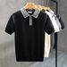 Men's Clothing High End Men's Casual Color Blocked Polo Shirt Slim Fit Short Sleeve Knitted Top Summer Style_viptrois.com